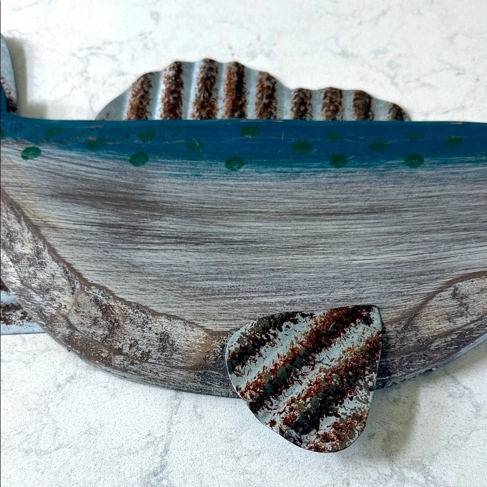 Rustic Wood & Corrugated Metal Fish Wall Decor